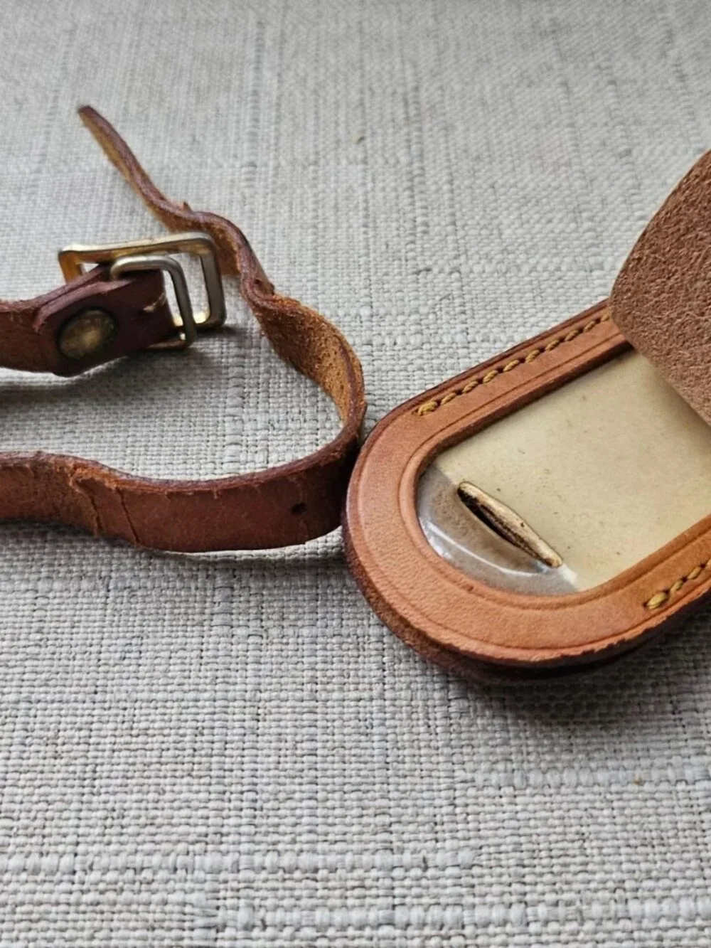 Vintage Louis Vuitton Name Tag Travel Tag Leather Luggage ID Tag Made France